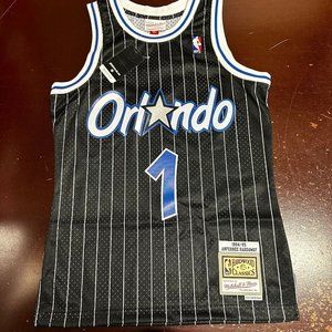 Mitchell & Ness Mens Black Orlando Magic Anfernee Hardaway NBA Jersey Size Small